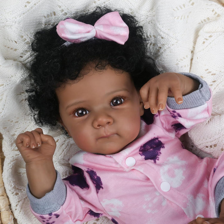WOOROY Muñeca Reborn Realista de Bebé Niña Negra \u2013 Muñeca reci...