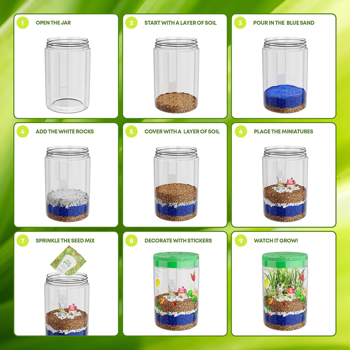 Kit de Terrario Iluminado para Niños - Kit de Ciencia STEM - Juguete Educativo DIY