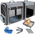 Lekereise - Transportador grande para gatos de lados suaves para 2 gatos con caja de arena, transportador de viaje doble 2 en 1 para viajes en movimiento y viajes largos por carretera