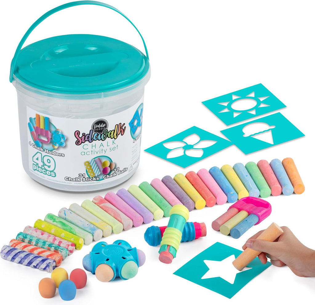 Loddie Doddie Tiza de acera para niños, lavable, juegos para niños al aire
