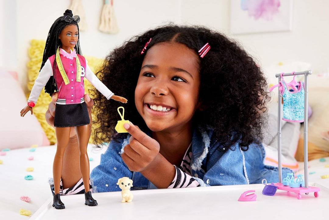 Muñeca Barbie estilista de set &amp; 14 accesorios, muñeca Brooklyn...