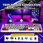 AULA Teclado Mecánico Inalámbrico F106 PRO, Teclado Gaming de Tamañ...
