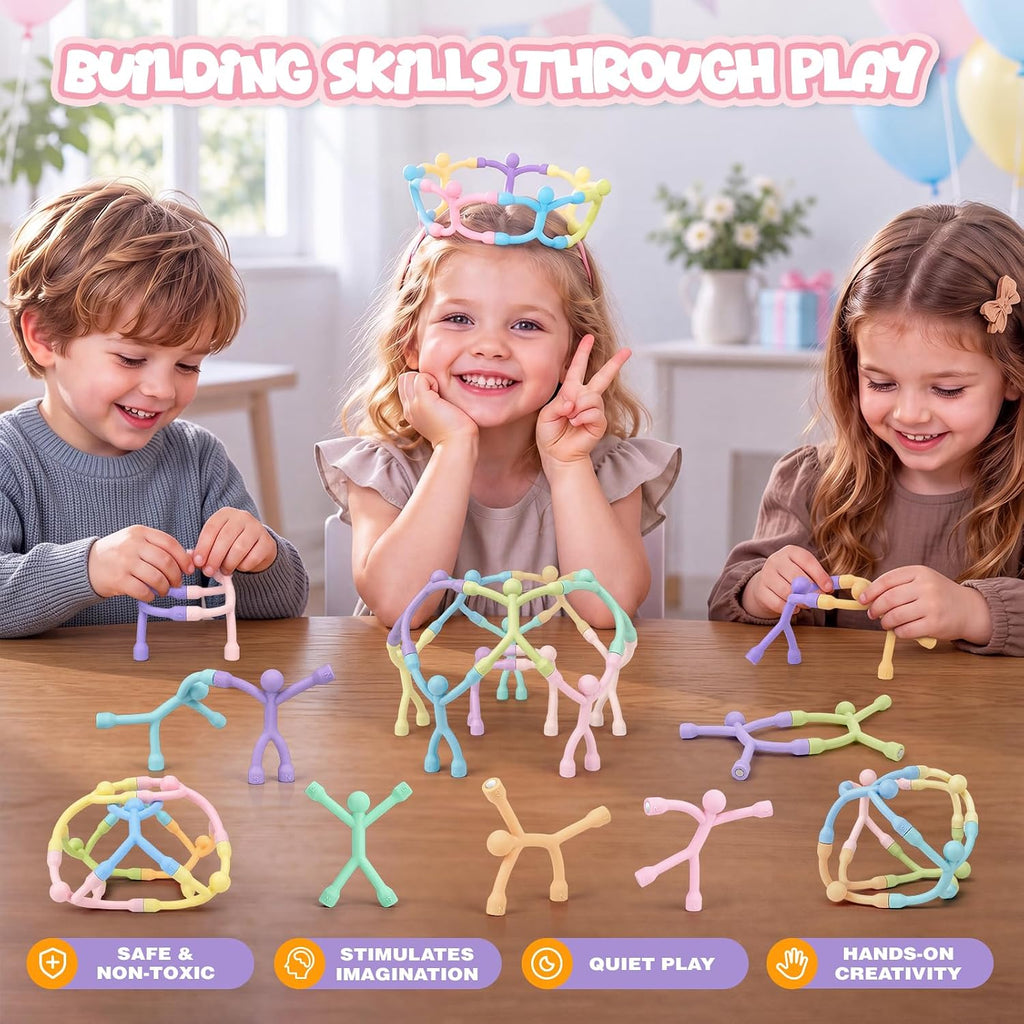 20 Pcs Magnetic Fidget Travel Toys para Kids con metal Storage Case, Pastel