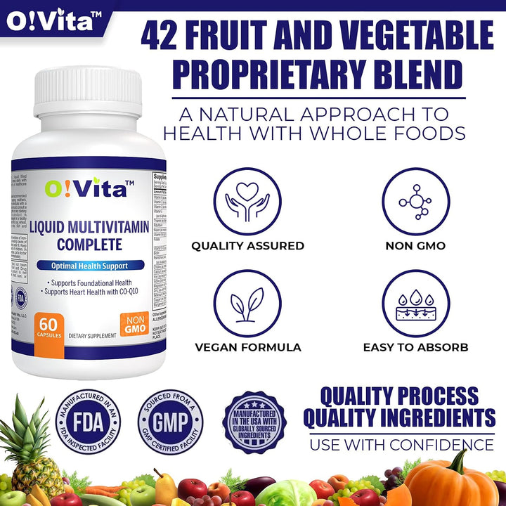 O!VITA Multivitamínico líquido completo, con un espectro completo d...