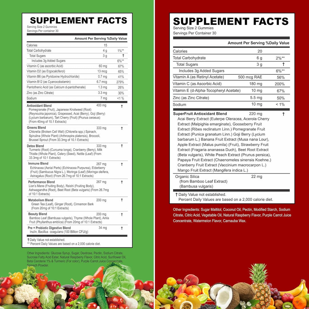 VITINITY Hecho con frutas reales y gomitas vegetales reales, suplem...