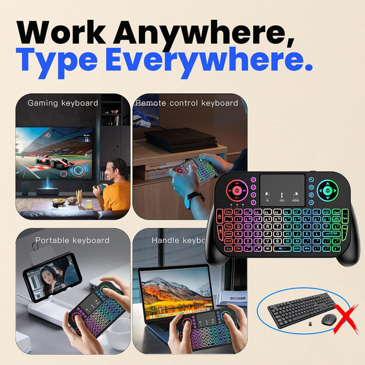 MRSVI Mini teclado con panel táctil de 24 GHz y modo dual