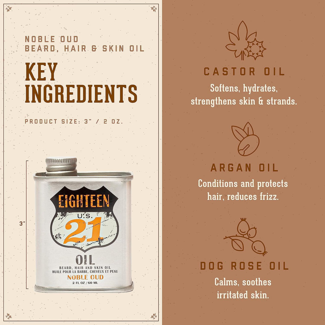 18.21 Man Made Aceite para cabello, piel y barba para hombres, 4 ar...