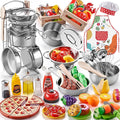 Shimirth Play Kitchen Accessories, Large Stainless Steel Kids Cooking Set