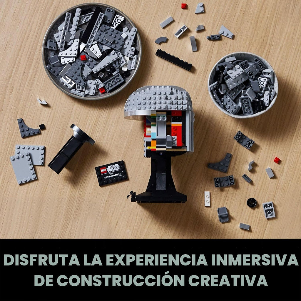 LEGO Star Wars The Mandalorian Helmet 75328 Kit de modelo para construir, juego de decoración coleccionable para adultos, hombres, mujeres, mamá, papá, idea de regalo coleccionable