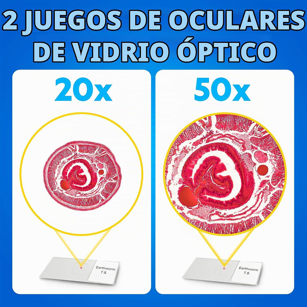 Microscopio de laboratorio de National Geographic con más de 50 accesorios