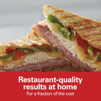 Hamilton Beach Prensa Panini, Sandwichera y parrilla eléctrica para