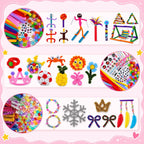 Anyeve Kit de 2176 piezas de suministros para artes y manualidades, caja de manualidades todo en uno con pompones y plumas, ideas de regalo de manualidades y juego de actividades artísticas para niños