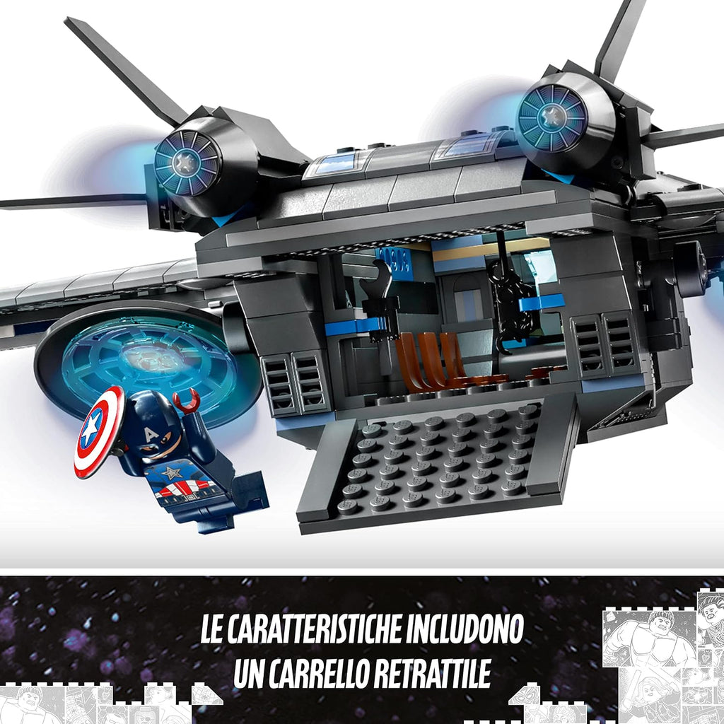 LEGO Super Heroes Marvel Avengers Quinjet 76248 Bloques de juguete, presente, cómics americanos, superhéroe, avión, Hikoki, película, niños, a partir de 9 años