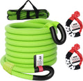 Cuerda de remolque de recuperación cinética de 1-1/8 pulgadas x 20 pies (37,480 libras), con 2 grilletes suaves UHMWPE (40,980 libras), correa de arranque todoterreno resistente, kit de