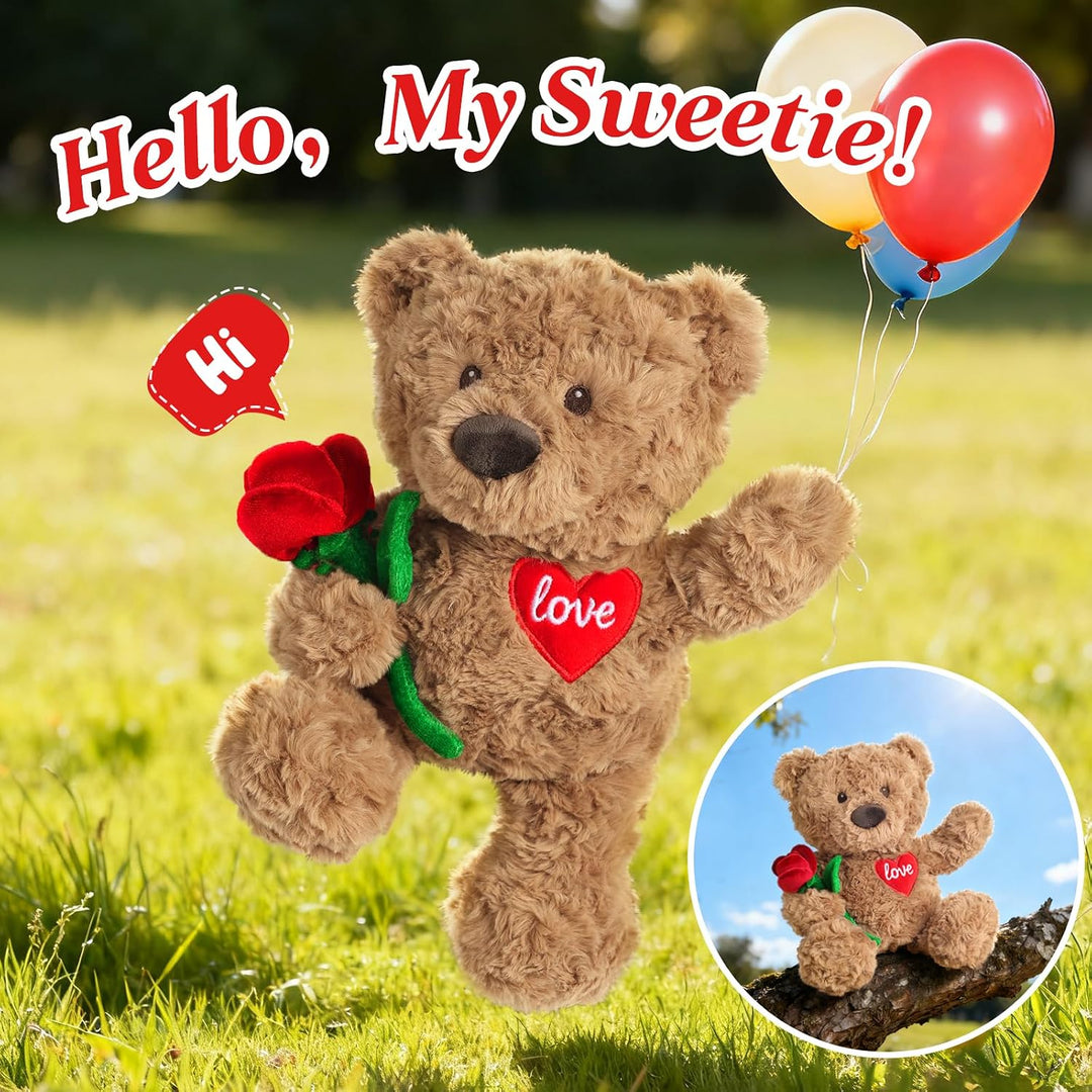 Cuckool Oso de peluche con rosa y corazón de amor, apto para microo...
