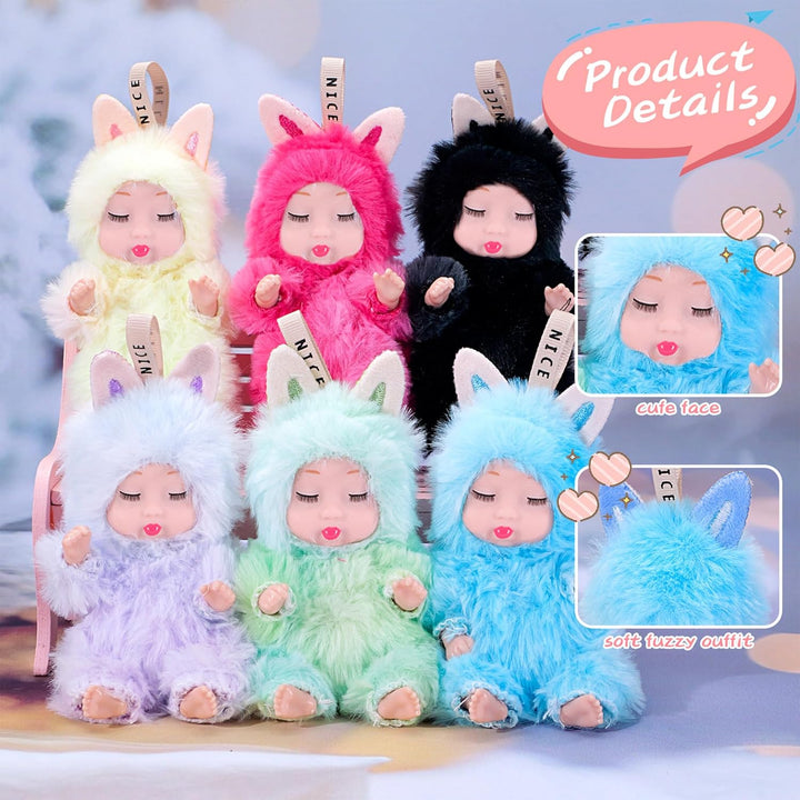 dollbie Adorable juego de 6 muñecas de peluche con cuerda para colg...
