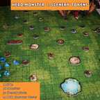 CZYY RPG Starter Set, Foldable Battle Mat, DM Screen, Game Tokens & Dice