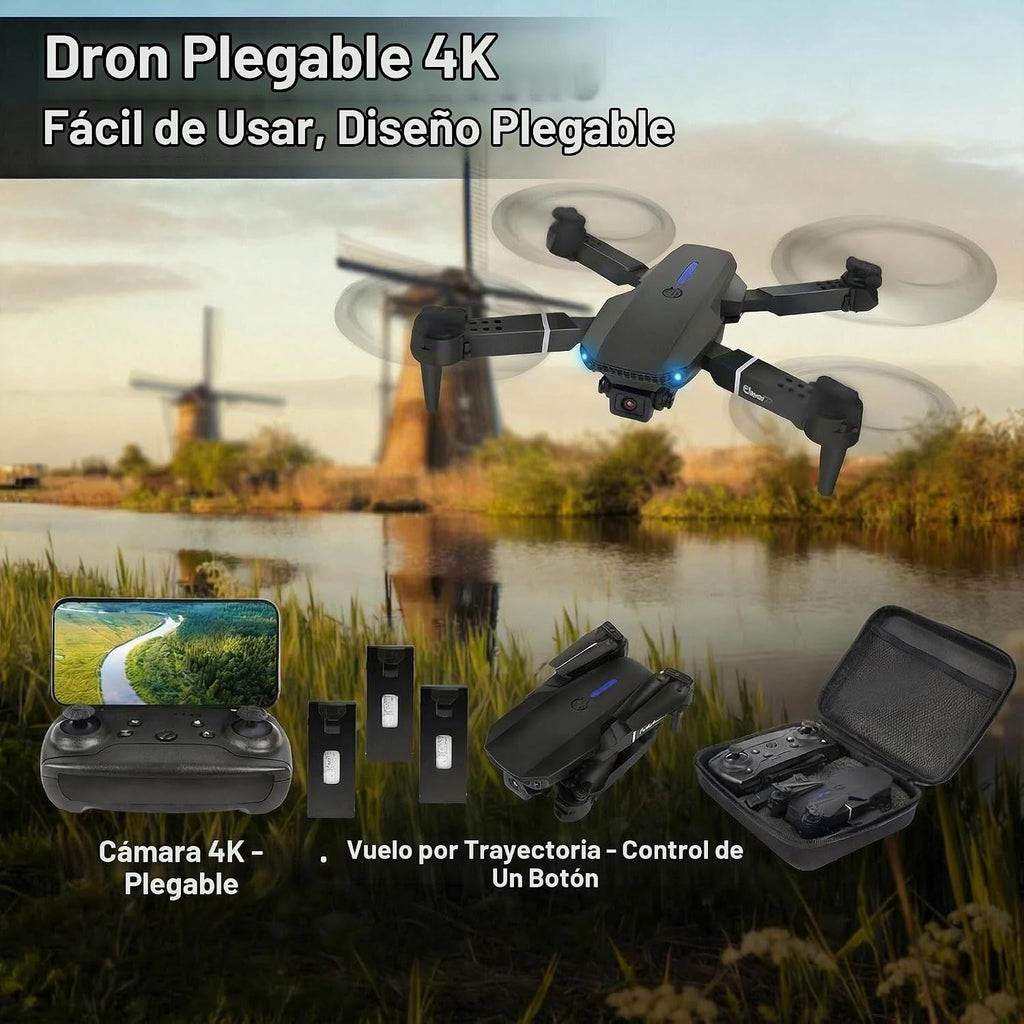 Drone con cámara 1080P HD, FPV Mini Drone plegable para adultos (negro)