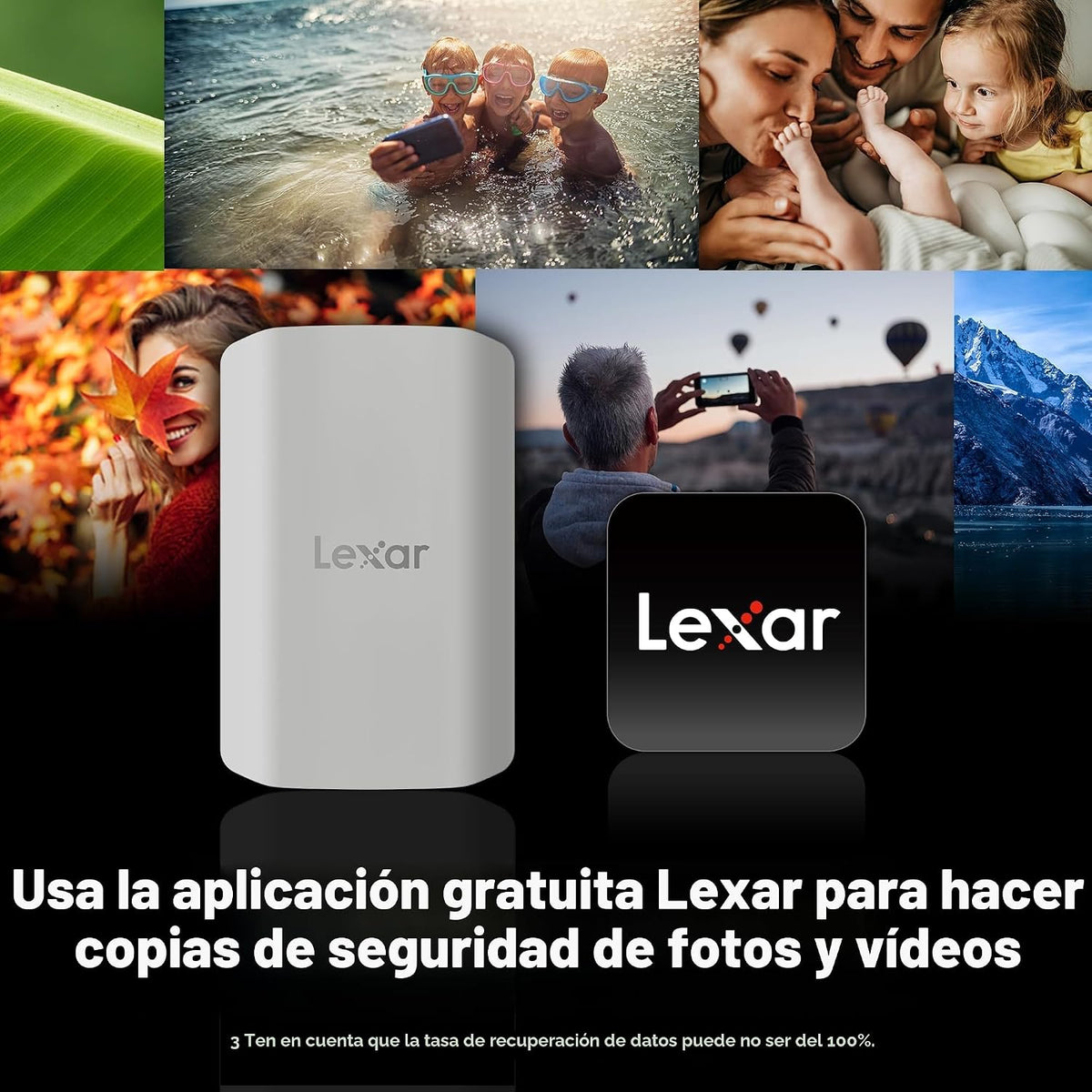 Lexar SSD externo magnético ES5 de 2 TB, hasta 2000 MB\/s, compatib...