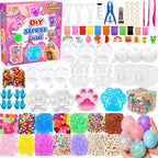 Kit de fabricación de bolas antiestrés con rellenos, 15 piezas de bolas antiestrés, incluye 15 pieles blandas vacías, 18 rellenos, bomba de aire y herramienta expandida para adultos alivio de ansiedad