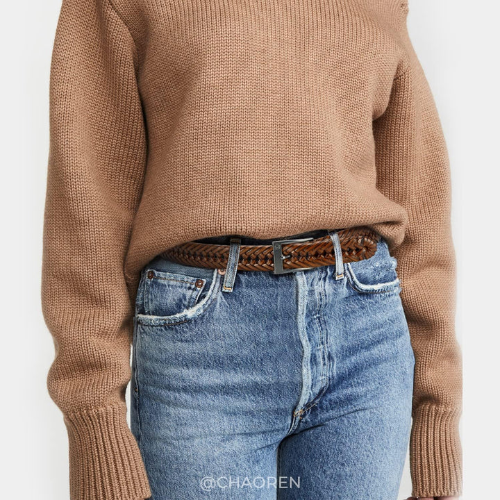 CHAOREN Cinturones trenzados de cuero para hombre, cinturón de cuer...