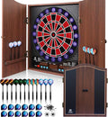 Electronic Dart Board con Cabinet Set, Dartboard con 8-Player Color Light