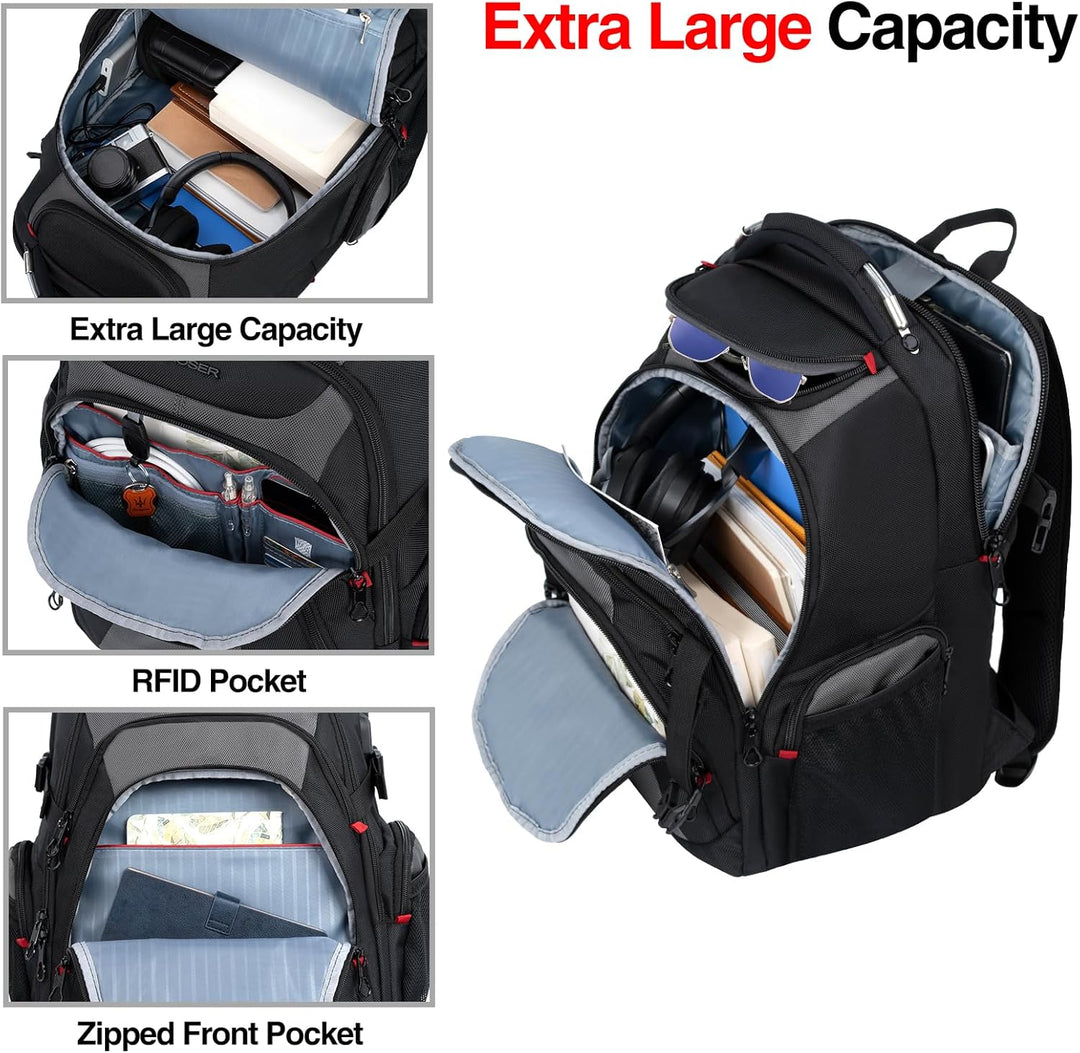 KROSER Mochila de viaje para laptop, 17,3 pulg.