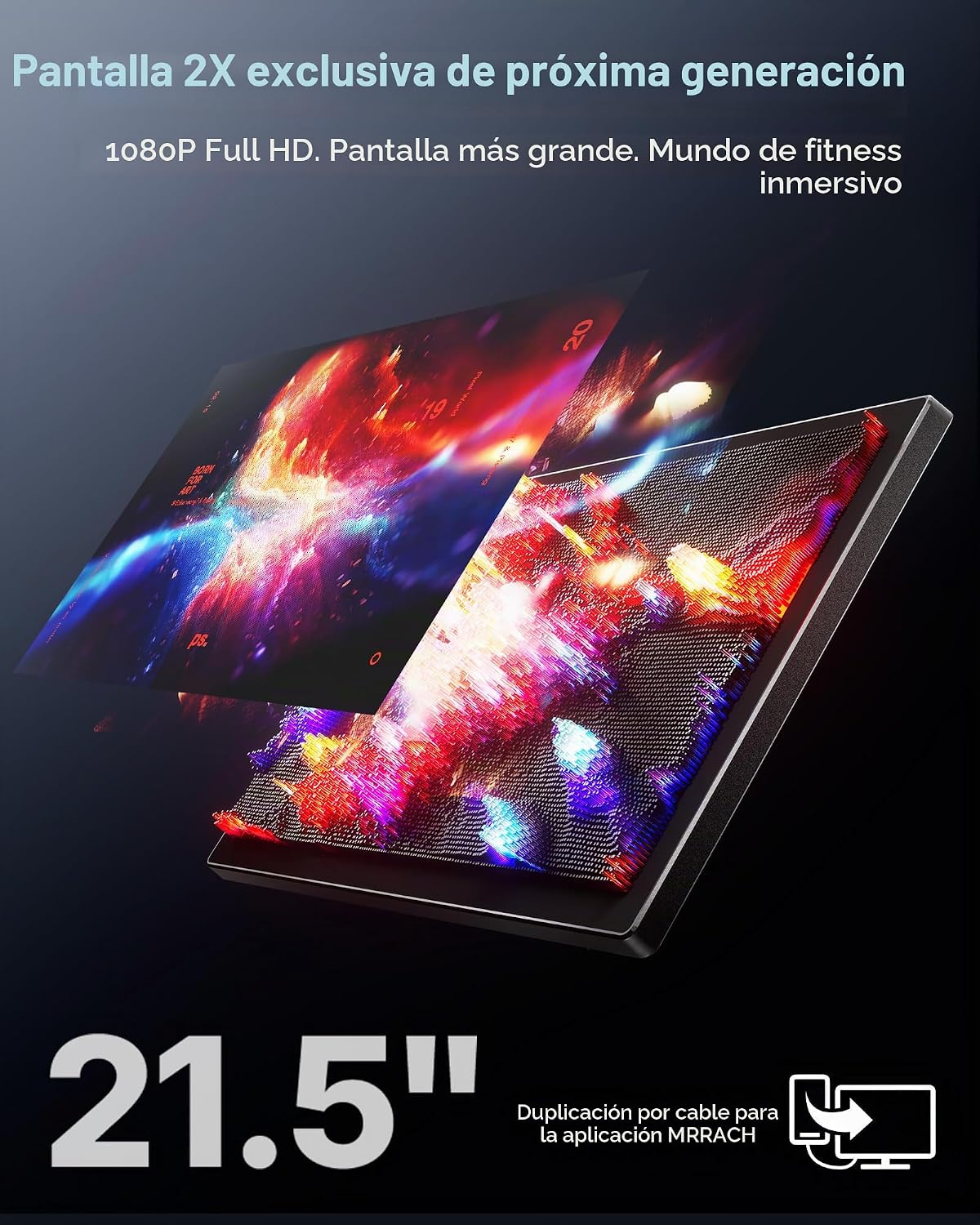 Bicicleta de Ejercicio MERACH con Pantalla, Pantalla HD de 21.5", Resistencia Magnética