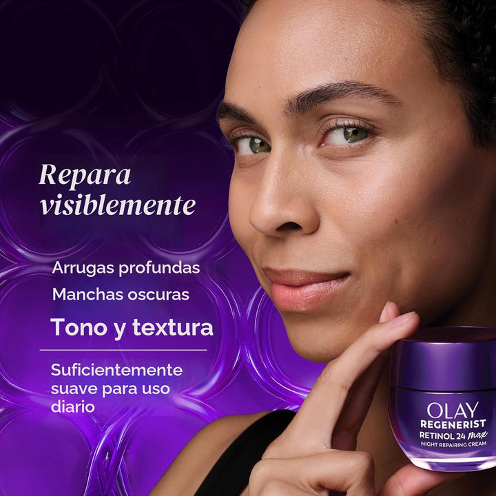 Olay Crema de noche de retinol para mujer, MAX, antienvejecimiento,...