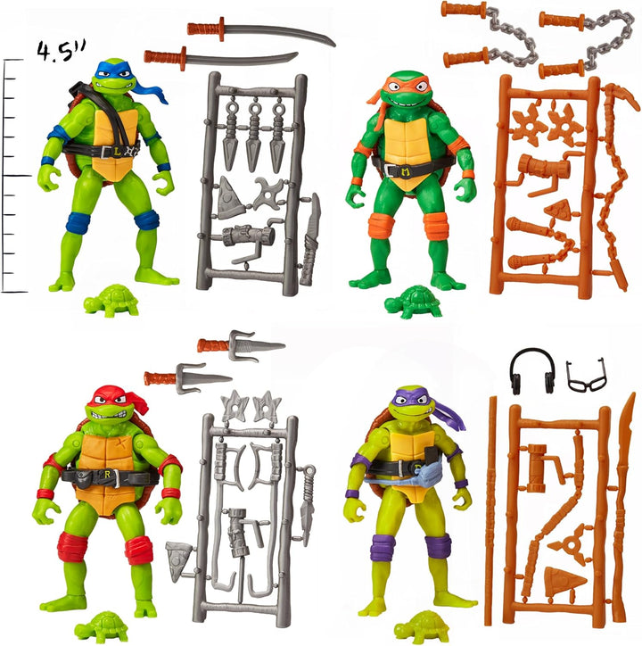 Teenage Mutant Ninja Turtles Playmates Toys - Paquete de 4