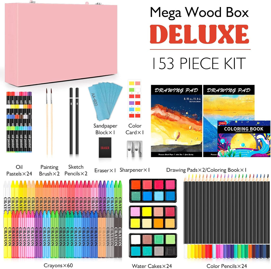 Caliart - Kit de suministros de arte, paquete de 153 unidades
