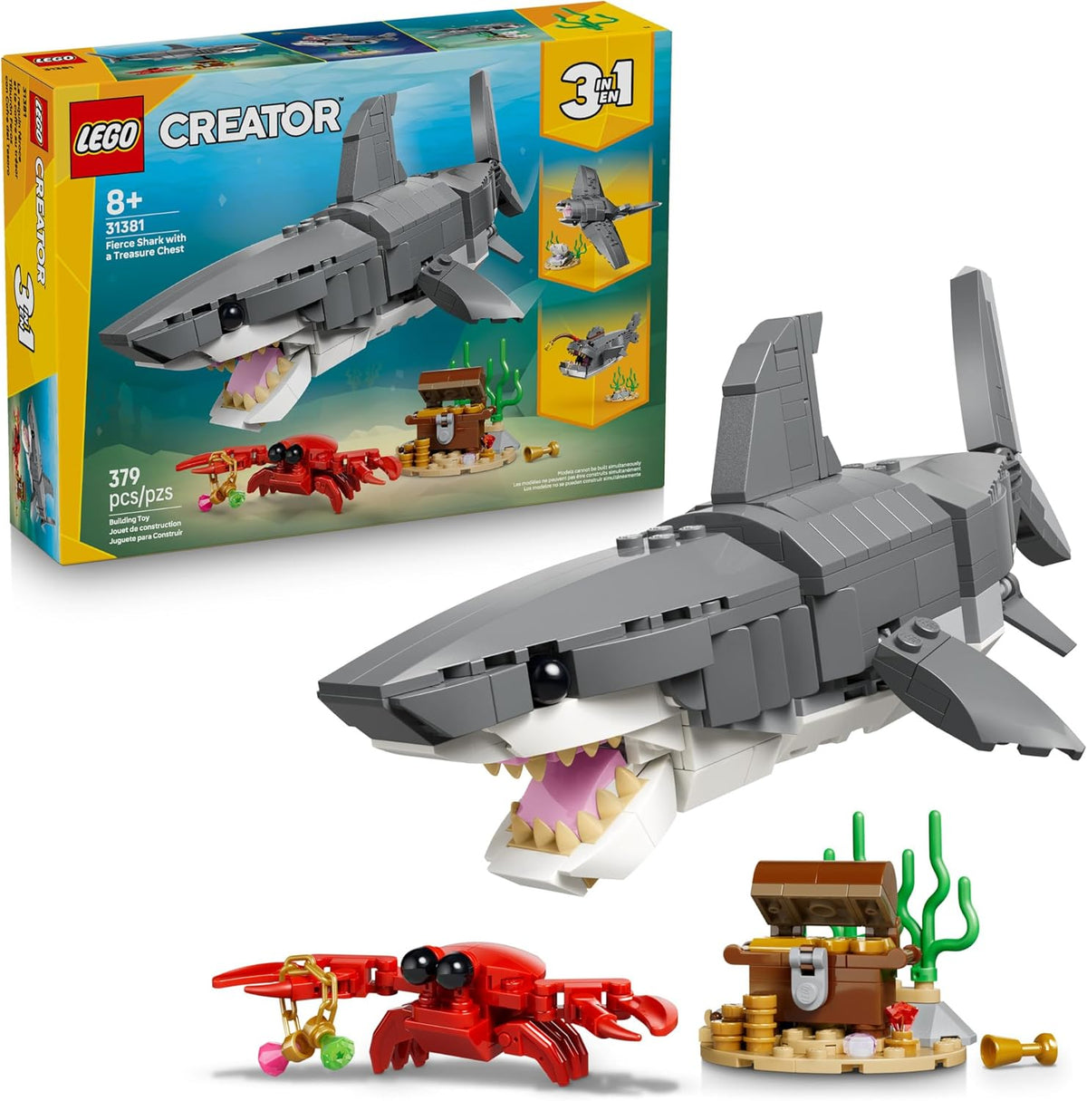 LEGO Creator - Juguete de construcción de tiburón feroz