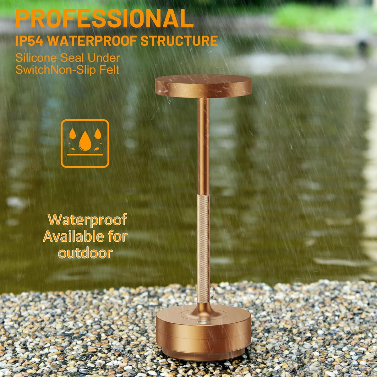 Lámpara Lámpara de mesa inalámbrica LED recargable, luz de mesa al aire libre con