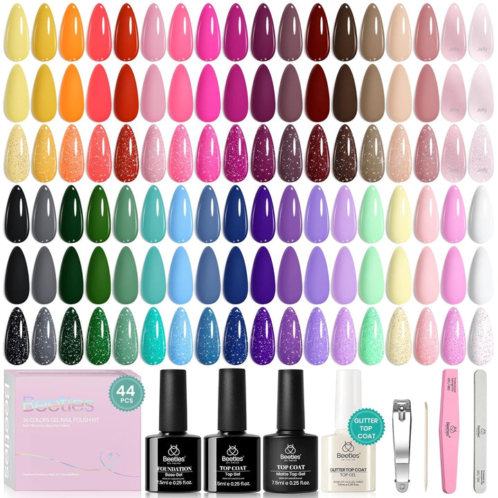 Beetles - Juego de esmaltes de uñas de gel primaveral, 36 colores d...