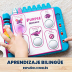 Chuckle & Roar Pop It Book, colores, inglés y español, modo silencioso, 1-4
