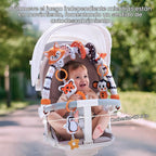 TUMAMA - Juguetes de arco de cochecito de bebé en blanco y negro, juguetes de sonajero colgantes en espiral extraíbles, asiento de coche de alto contraste y juguetes para cochecito de bebé de 0, 3, 6