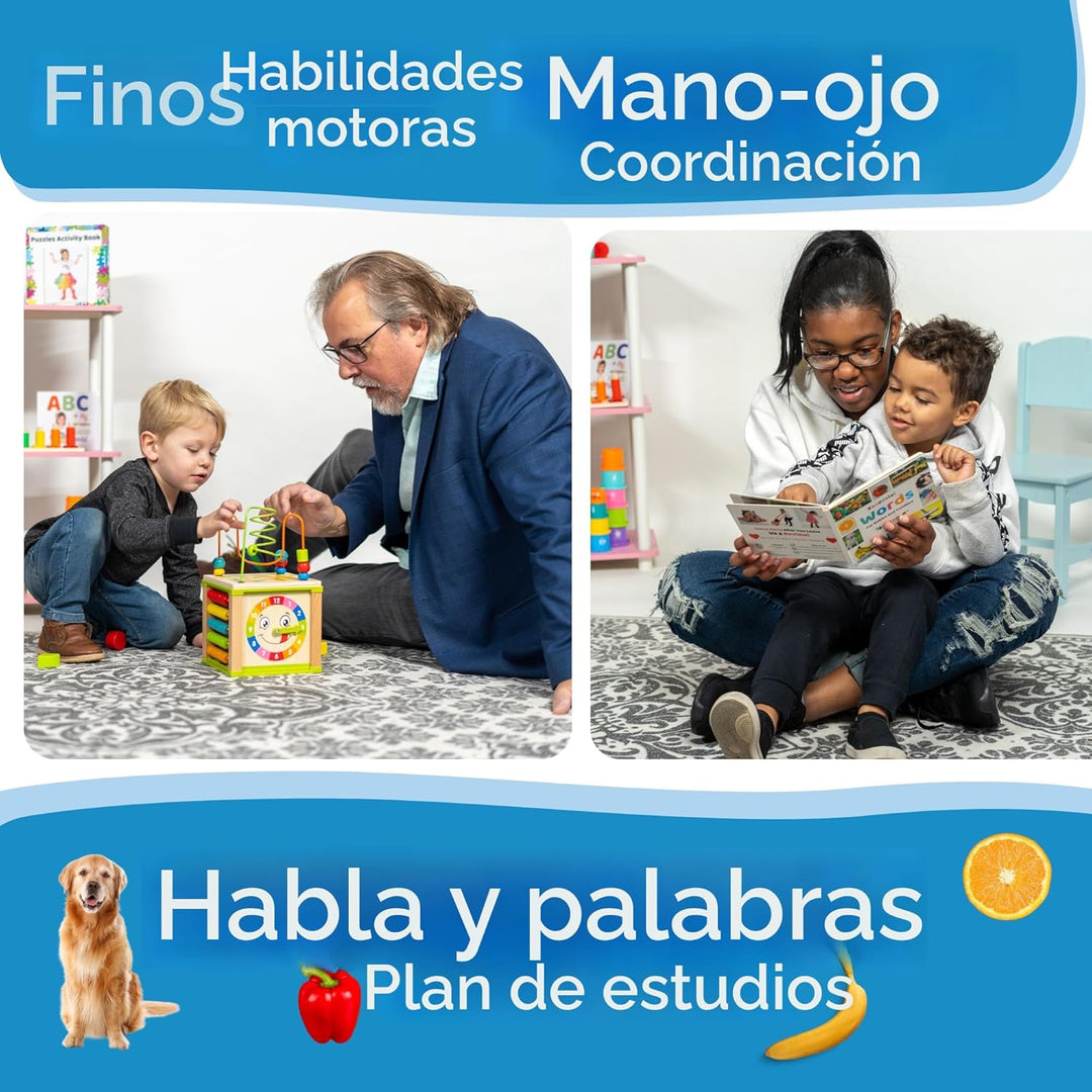 Toyventive Cubo de Actividad de Madera para Niños Bebé - Set de Reg...