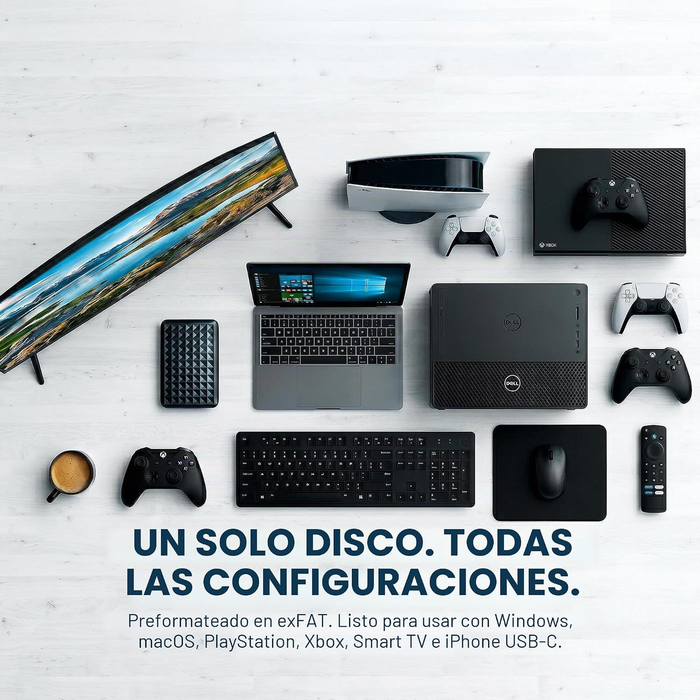 ModusTech Disco duro externo portátil de 500 GB USB 3.0\/Tipo-C, HD...