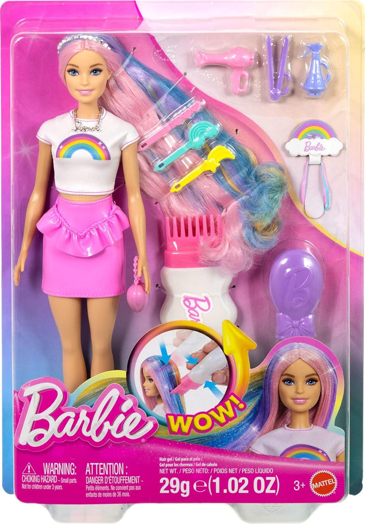 Barbie Rainbow Sparkle - Muñeca para el cabello, extra larga y colo...