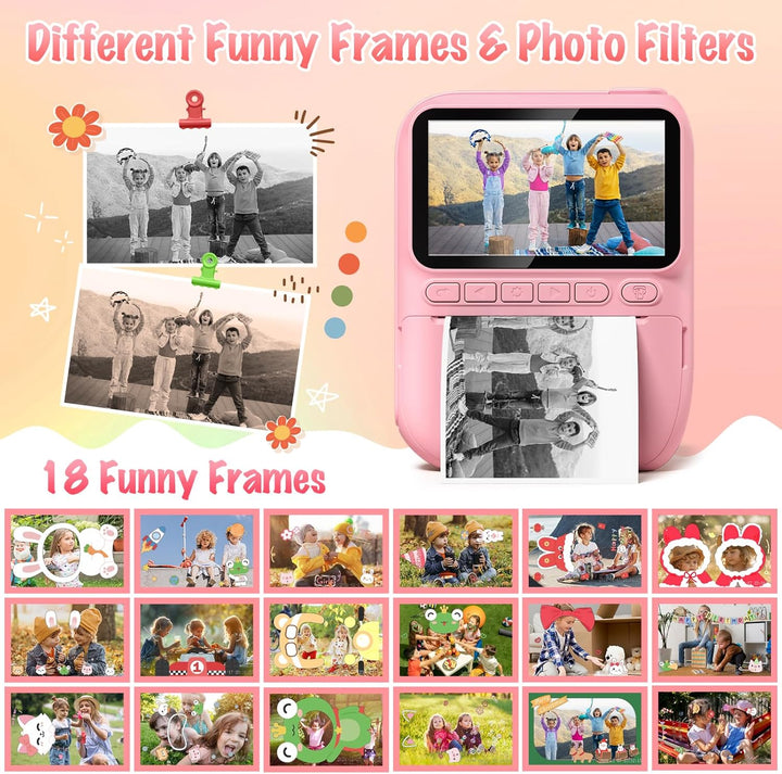 Cámara de impresión instantánea para niños, 3.0" HD 32MP, cámar...