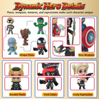 Figuras de acción de superhéroes, 32 piezas de minifiguras de superhéroes, increíbles recuerdos coleccionables de fiesta de gente pequeña, miniaturas heroicas de dibujos animados para niños
