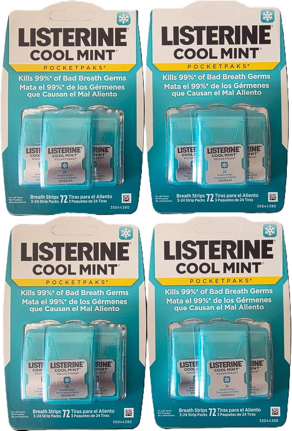 Listerine Cool Mint Pocketpaks Tiras para el aliento, 12 paquetes d...