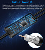 Antena de TV 2026 para Smart TV, rango de más de 5000 millas, antena de TV digital HD más fuerte para interiores con amplificador de señal Booster, diseño impermeable, soporte 8K 4K 1080p 360°