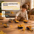 6 piezas de juguetes de vehículos de construcción, mini vehículos de