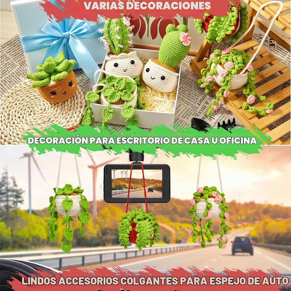 MAGIMUSE Kit de ganchillo para principiantes, kits de inicio de ganchillo para adultos, kits de ganchillo para tejer manualidades Amigurumi con tutoriales en video paso a paso, paquete de 6 plantas