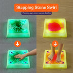 Special Supplies - Piedras LED de gel líquido para niños, bloques de equilibrio cuadrados iluminados, promueven la coordinación, el equilibrio, la fuerza para los niños, goma antideslizante duradera, juego seguro en interiores y exteriores, paquete de 4