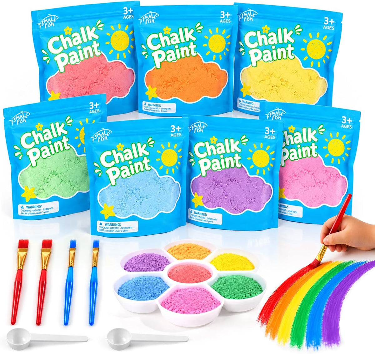 Juego de pintura de tiza para niños, 7 colores, tiza lavable para jugar al