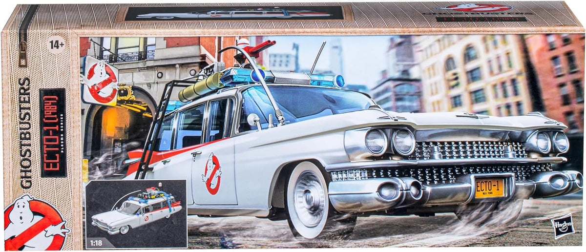 Ghostbusters Plasma Series Ecto-1 (1984), auto de juguete a escala 1:18, juguetes para mayores de 14 años (exclusivo de Amazon)