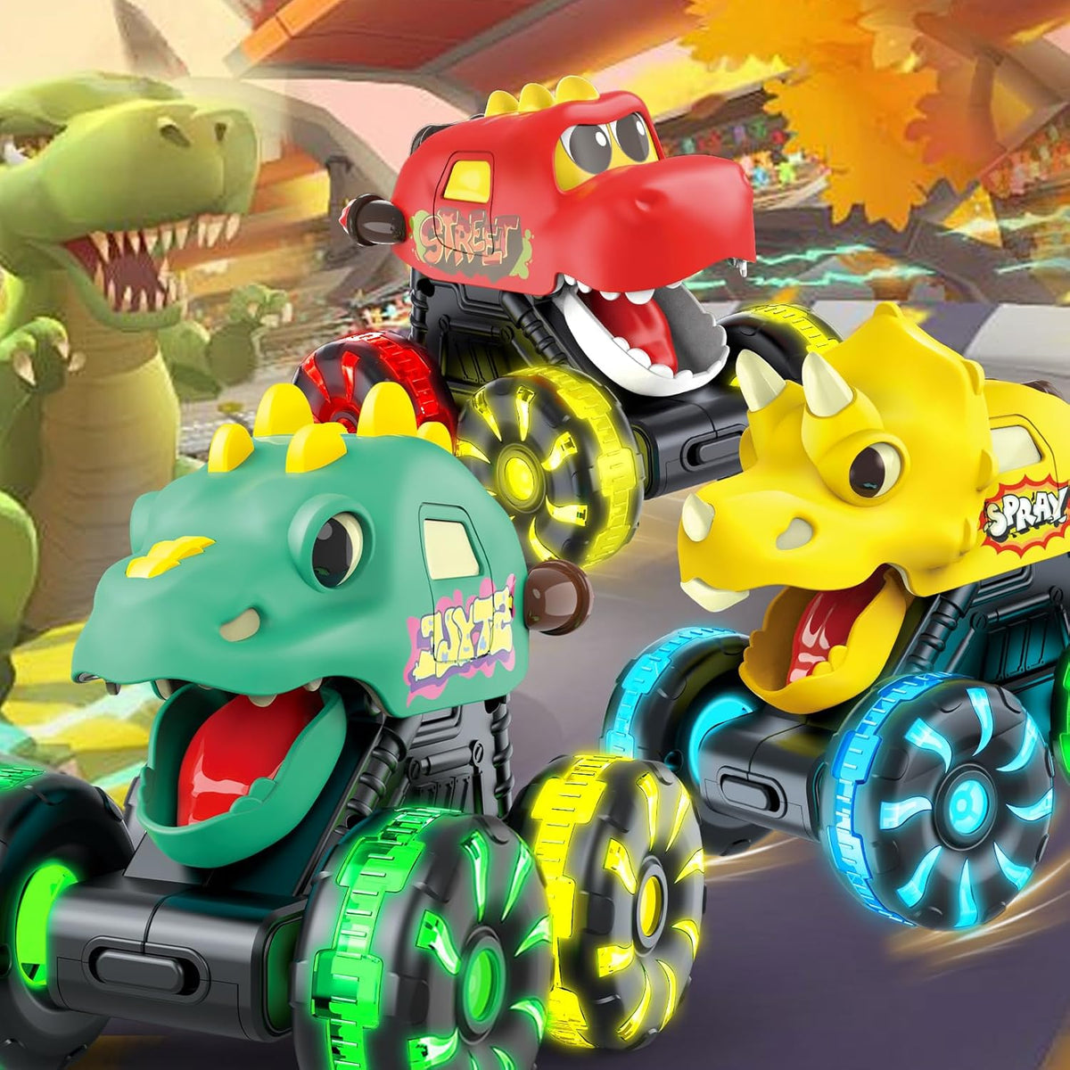 Juguetes de camión monstruo autos de dinosaurio para niños