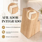 Juego de cuchillos con bloque afilador integrado, apto para lavavajillas